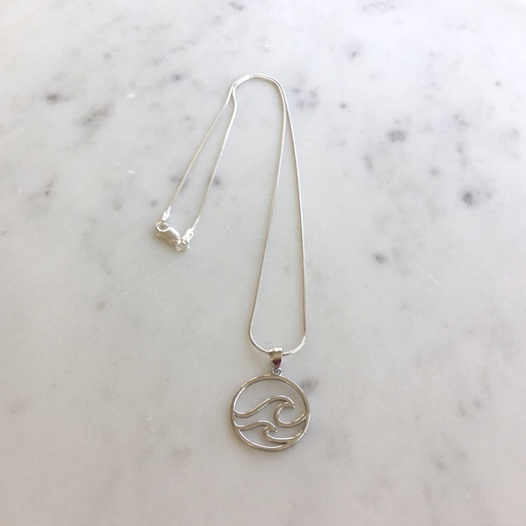 Sterling Silver Wave Necklace - Picture 2 of 12